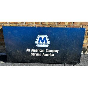 Vintage Original MARATHON STP Gasoline GAS STATION PUMP PANEL Door Cover Sign